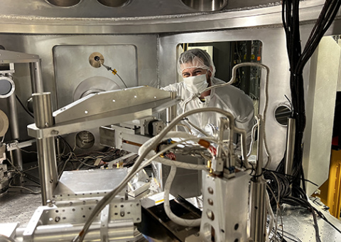 Dan Haden preps equipment for an experiment on the Linac Cohearant Light Source (LCLS) system at Standford University in Menlo Park, Calif., in May 2022. The Aurora native has been working with lasers to develop energy generation and other practical uses for the technology in his postdoctoral research at the University of Nevada in Reno. 