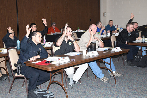 Fourteen law enforcement officers from throughout Nebraska and three other states spent 10 days at The Leadership Center recently, completing an intensive DARE training program.