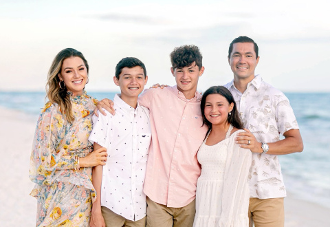 Aurora native Lauren (Paschke) Weasel is shown with her family, including sons Judah and Leighton, daughter Isabelle and husband Dr. Jacob Weasel.