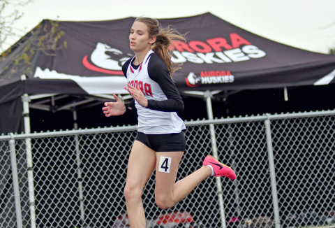 Aurora’s Jordyn Slagle was the winner in the 400 meter dash, doing so in a new area-best time of 1:01.17. 