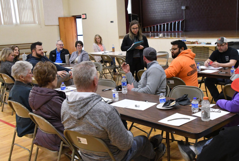 Bobbi Pettit reported to the Hampton Village Board Monday the results of two March 28 public meetings designed to gather local input.