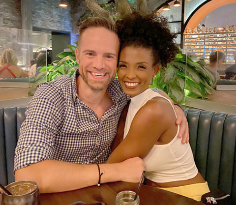 Scott Rickert and his partner of seven years Sasha Gorden are pictured at a resturant on the Las Vegas strip. Rickert stated that one of the couple’s goals is to do more traveling around the world together.