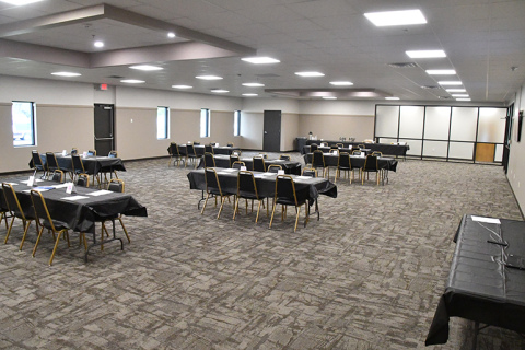 Shown above is the expanded southern event/conference room in the Bremer Community Center. The new space can hold up to 300 people.