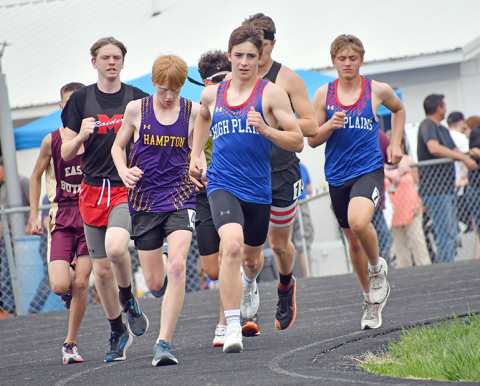 Hampton’s Eli Arndt finished third in the 3200 run at last week’s D-2 district meet and became Hampton’s first state qualifier since 2019. Arndt finished behind HPC’s Haden Helgoth, who also qualified in the 3200. 