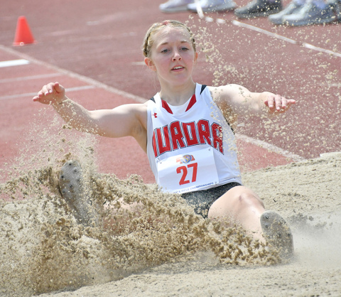 Savanna James finished eighth in the Class B triple jump Thursday at the state meet. 