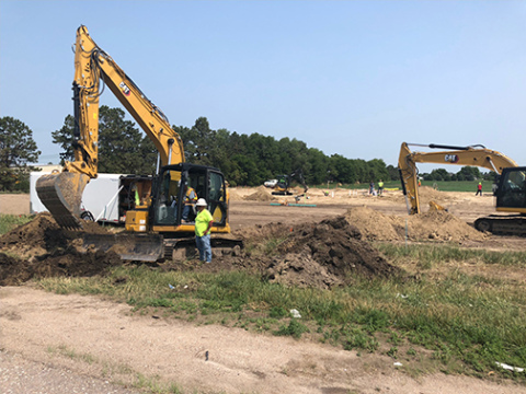 Dirt work has begun on the new Dollar General Market planned for the west edge of Aurora on Highway 34, as well as the entrance off of the highway itself.