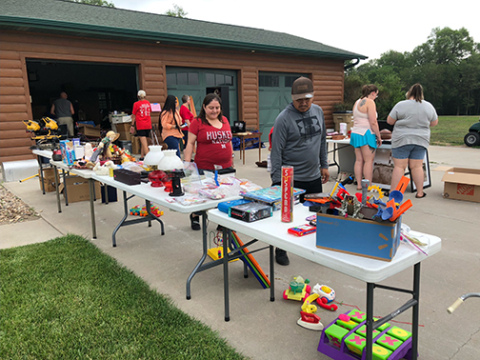 Community garage sale a hit in Aurora.