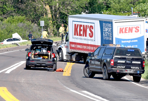 Crash scene on Hwy 34 Tuesday morning near the Hall/Hamilton county line.