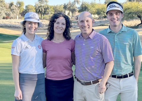 Jennifer Badura suffered through a life-threatening bout of West Nile Virus last September. She is pictured her with her family, including, from left, daughter Danica, husband Craig and son Caleb.