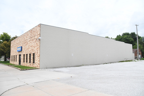 The wall of this Hamilton Telecommunications building on 12th Street will serve as a canvass for a mural project planned by the Hamilton Community Foundation.