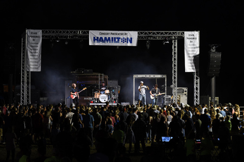 Conner Smith on stage at the Hamilton County Fair.