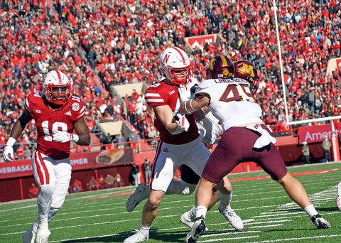 Former Husky Nate Boerkircher went from Husker walk-on to scholarship player ahead of the 2023 season, awarded by new Nebraska coach Matt Rhule. 