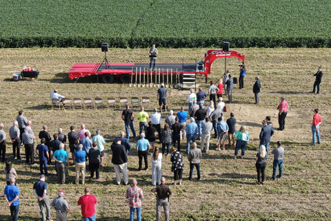 A drone photo provided by the City of Aurora captured the scene from above Friday's groundbreaking.