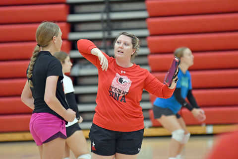 Rachelle Kruml, an Ord and UNO grad begins her tenure as the Aurora volleyball coach after one season as an assistant. 