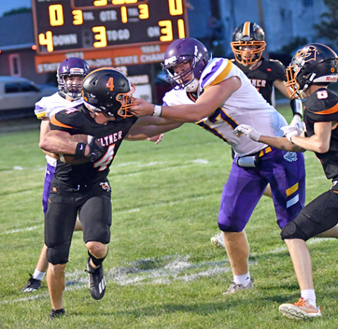 Luckily, yellow flags littered the field during this Phillip Kreutz rush. The Hornet senior tallied 151 rushing yards and two touchdowns in Giltner’s 44-6 victory. 