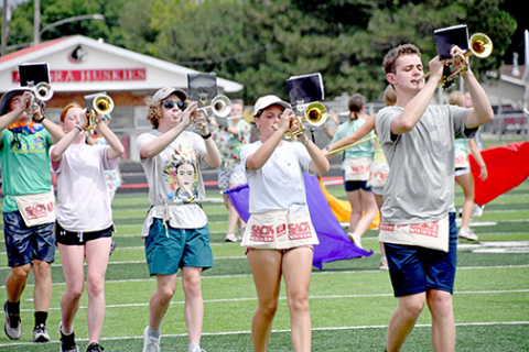 The trumpet section blasts off with the Star Trek tribute that will be the opener of this year’s show.