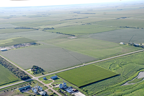An aerial view of the Aurora Development Corporation's Mission Critical site south of Aurora on Highway 14.  