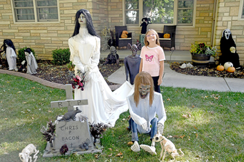 Part of Annie Gibson's Halloween yard decorations.