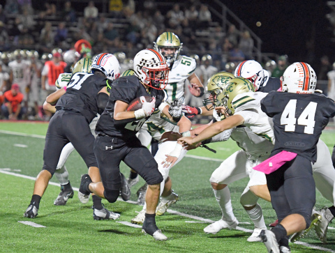 Maddex Egger rushed for unofficially 297 yards on 41 carries to lead Aurora to a 41-27 win at home over Central City.