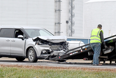 This was the scene after a two-vehicle collision Thursday on Hwy 34.