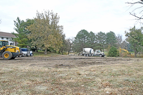 A vacant lot south of East Park Villa, which can be seen on the left, will soon be renovated to have permanent pickleball and bocce ball courts for use throughout the year.