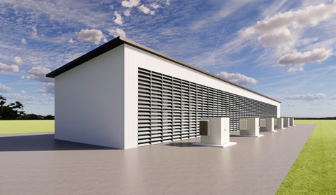 This is an artist's rendering of what the data center facility to be built in Aurora will look like.