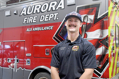 Iowa native Dalton Chastain stepped in as captain of the Aurora EMS Service in October, having worked as an EMT since 2021. 