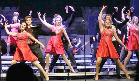 The University of Nebraska-Lincoln’s premier show choir, the Big Red Singers is seen here in one of their past performances in Aurora.