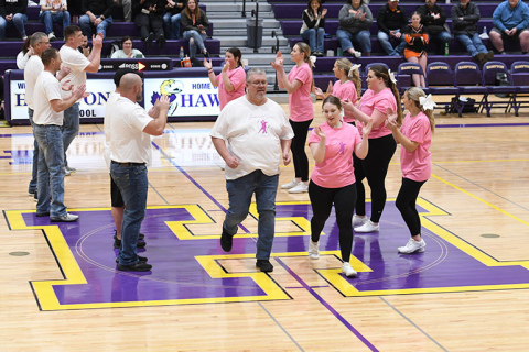 Hampton cheerleaders and their fathers put on a good show Friday, dancing to the sounds of “Grease” with a first-ever Sweetheart Dance. Participants included Bo Kingery, Corey Scheidemann, Jeff Hansen, Cory Schulze, Bradley Gross, John Farris, Shae Kingery, Skyler Scheidemann, Raegan Hansen, Sophia Schulze, Jillian Farris and Jaylah Gross.
