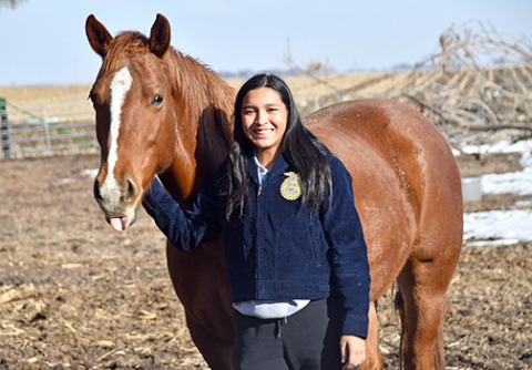 HPC senior Esperanza Lesiak is finishing her year as president of her school’s FFA program and plans to attend Kansas State University in the fall to study animal science. 