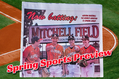 Featured on the front cover of the ANR spring sports preview edition are from left, Keegan Chaney, Jace Dorsey, Jack Spiehs and Keelan Phillips. 