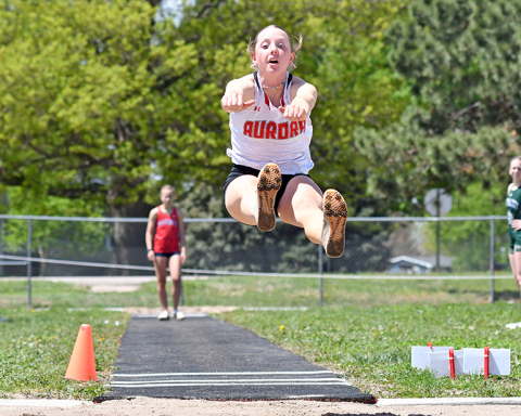 Aurora’s Adi Fahrnbruch will participate in three events at this week’s state track and field championships, including the triple jump, long jump and 400 meter relay. Fahrnbruch was the district champion in the triple jump while finishing third in the long jump. 