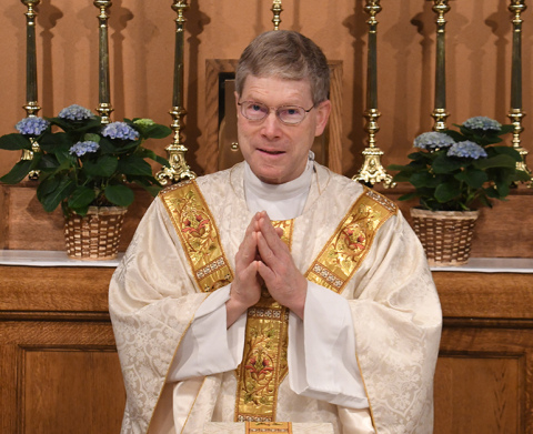 Father Mark Seiker will celebrate his 40th anniversary as a Catholic priest with a May 19 celebration at St. Mary’s in Aurora. Faith is a strong part of his family life, with two brothers, two uncles and an aunt also called to Catholic ministry.