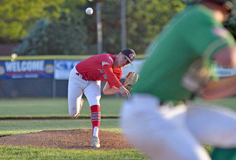 Devin Otto was the opening night pitcher for the Pinnacle Bank Seniors in a loss to Central City May 22. 