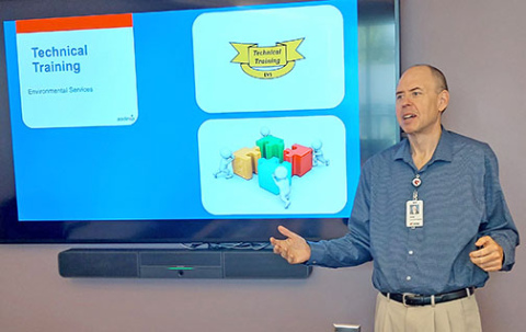 As part of his curriculum at Sodexo, Kevin Paider trains upcoming managers throughout the country working within healthcare, food and environmental services.