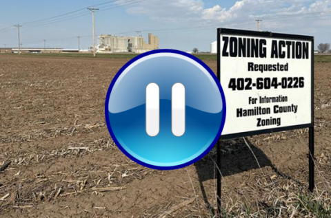 This parcel of ground just south of Highway 34 by the Mars Petcare facility (seen in the background) is the location of a proposed Synergen ammonia plant. Company officials announced Tuesday that the application has been temporarily paused.