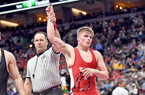 HPC senior Wyatt Urkoski finished his high school wrestling career wtih a record of 170-42, winning at least 36 matches each year. 