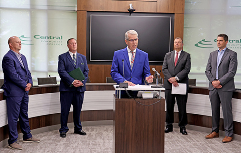 Lt. Gov. Joe Kelly was one of several speakers during a press conference Thursday in Grand Island kicking off the 6 Regions, One Nebraska initiative in the Central Region.