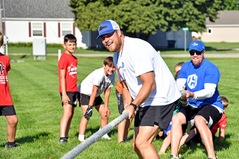 Giltner grad Corey Hoelck ran his first-ever youth football camp Saturday at his alma mater, featuring over 20 kids from across Hamilton County and surrounding areas.