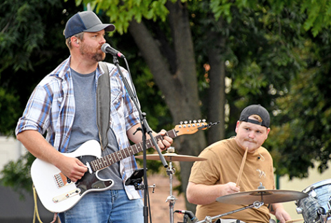 The Jason Mayer Band performed country hits as well as four original songs. From left are Mayer and drummer Cameron Russell. 