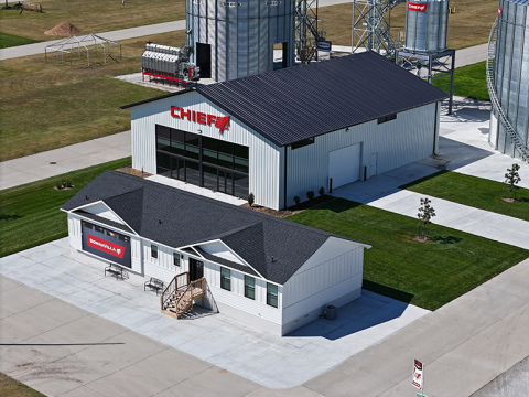 Courtesy photo This photo shows the Chief and BonnaVilla Homes facilities set up at Husker Harvest Days, which plant manager Mike Morrow said is a tremendous marketing opportunity for the company.