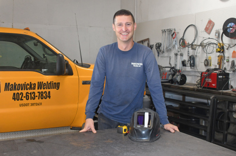 Justin Makovicka launched his own welding business in 2021 and is now operating out of a shop located in the back of the Diamond J in the Aurora Industrial Park.