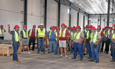 Local ag producers and seed representatives toured the new BRANDT plant last week. 