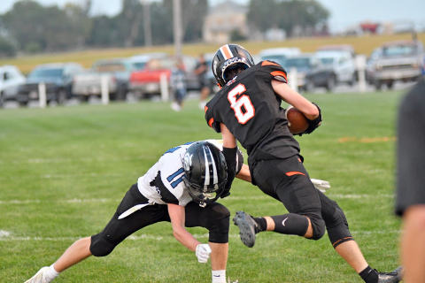 Giltner's Blaydon White scored on a strip sack as part of the Hornets' effort Friday, a 58-34 loss to Blue Hill. 