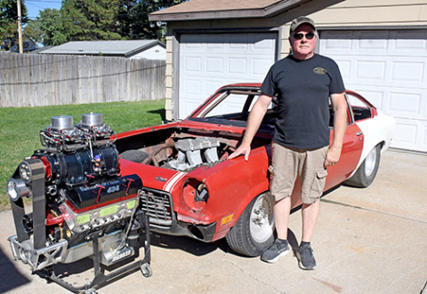 Greg Neal hopes to get his 1971 Vega rebuild completed in time for the Kearney Drag Races and Giltner Daze Car Show next year.