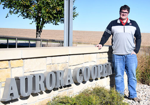 Sam Johnson joined the Aurora Cooperative in his first job out of college in 2018 and though he didn’t come from an ag background he now feels very comfortable in his role as director of merchandising.