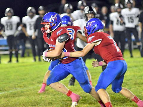 Gage Friesen rushed for three TDs and added a pick six as HPC defeated Lawrence-Nelson, 47-20 Friday. 
