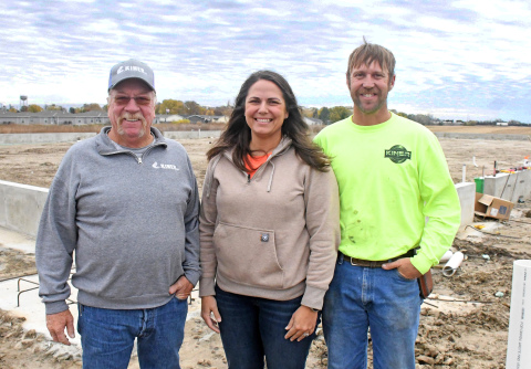 From left, Steve, Katie and Matthew Kiner stand on the site of their new Kiner, Inc., facility, a 20,000 sq. ft. facility located on Matson Industrial Industrial Avenue.
