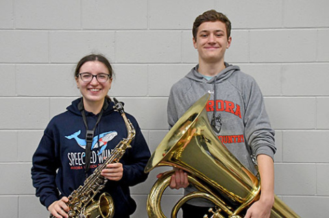  Jorja Pohlmeier and Calvin Miller will perform with the 2024 Nebraska All-State Band