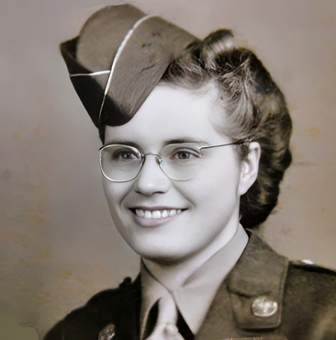 Carol Robotham of Marquette as she appeared in her unform as a WAC during WWII. She served most of her time on the boardwalk in Atlantic City, N.J., working as a clerk typist. 